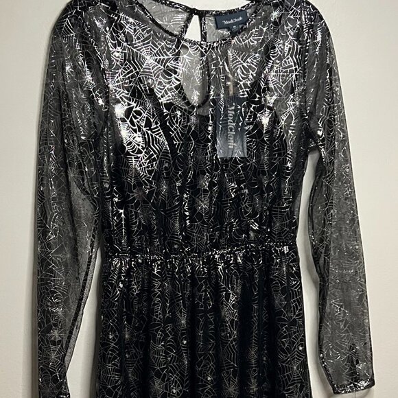 Modcloth Halloween Spiderweb Dress Size M NWT - Picture 4 of 11